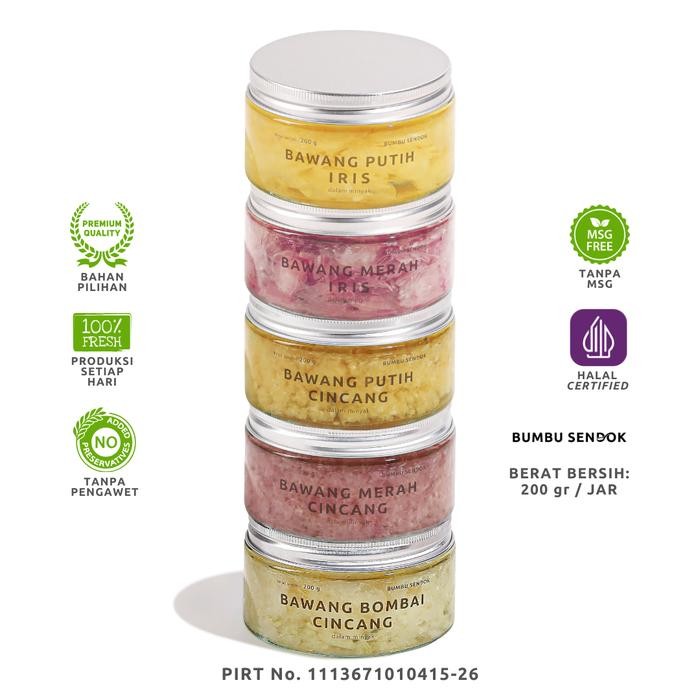 

BUMBU SENDOK Paket (5 Jar) Bawang Putih, Merah, Bombai 200g