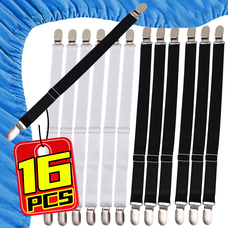 Adjustable Bed Sheet Grippers Belt Fastener Elastic Sofa Cushion Quilt Bed Clips Mattress Cover