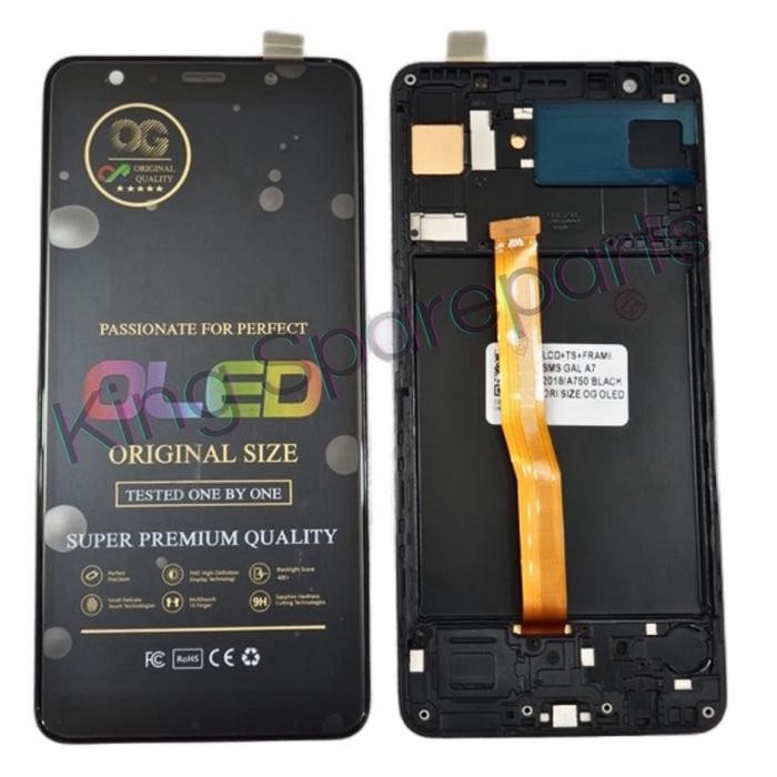 LCD TOUCHSCREEN SAMSUNG GALAXY A7 2018 A750 ORIGINAL OG OLED PLUS FRAME