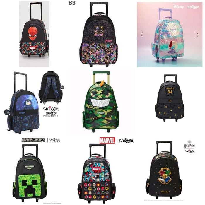 TERBARU.. SMIGGLE SPIDERMAN TROLLEY BACKPACK/TAS KOPER ANAK SPIDERMAN/ORI/READY
