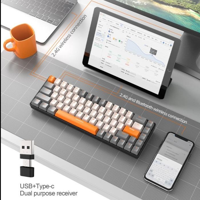 [Expert] Ziyoulang K68 Wireless Mechanical Keyboard Bluetooth Multi Devices