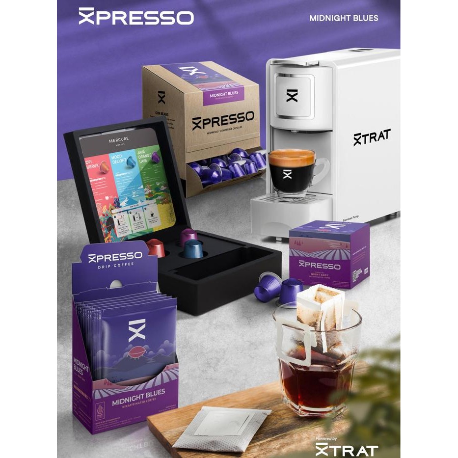

XPRESSO KOPI KAPSUL - MIDNIGHT BLUES DECAF - NESPRESSO COFFEE CAPSULES COMPATIBLE