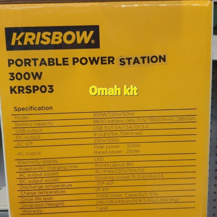 (Expert) krisbow power station baterai portable 300w genset powerbank krisbow
