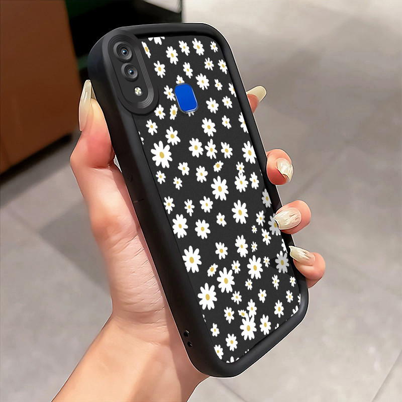 Casing Hp VIVO Y95 Y93 Y93s Y91 Y91i Case Casing Softcase bermotif bunga aster Kesing HP pelindung s