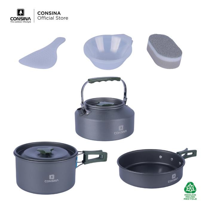 ConsinaCookingSet 3 Person Alumunium Camping Outdoor Hiking