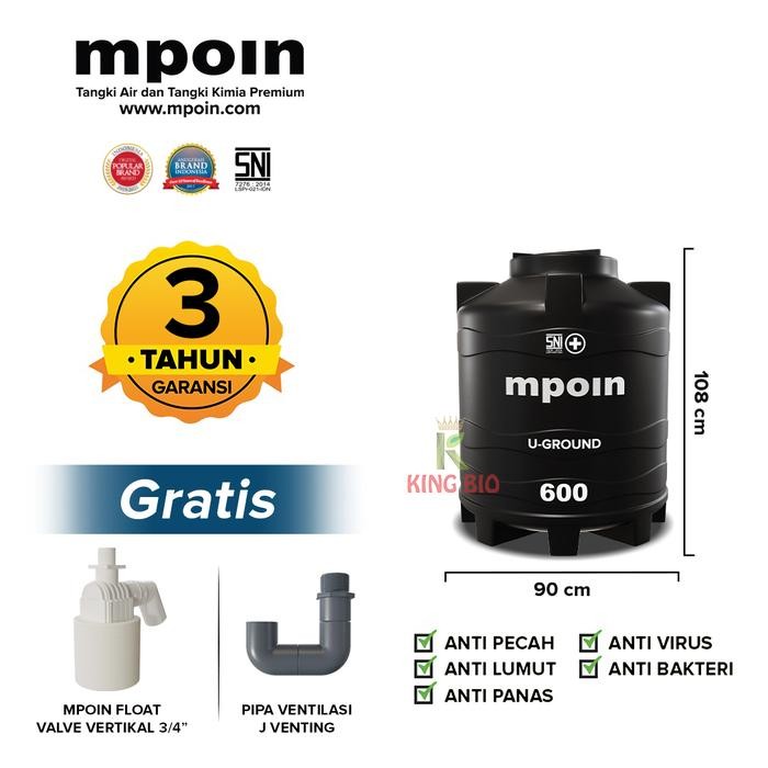 Terlaris Tangki Tanam Mpoin Plus 600 U-Ground Tangki Pendam Ground Tank