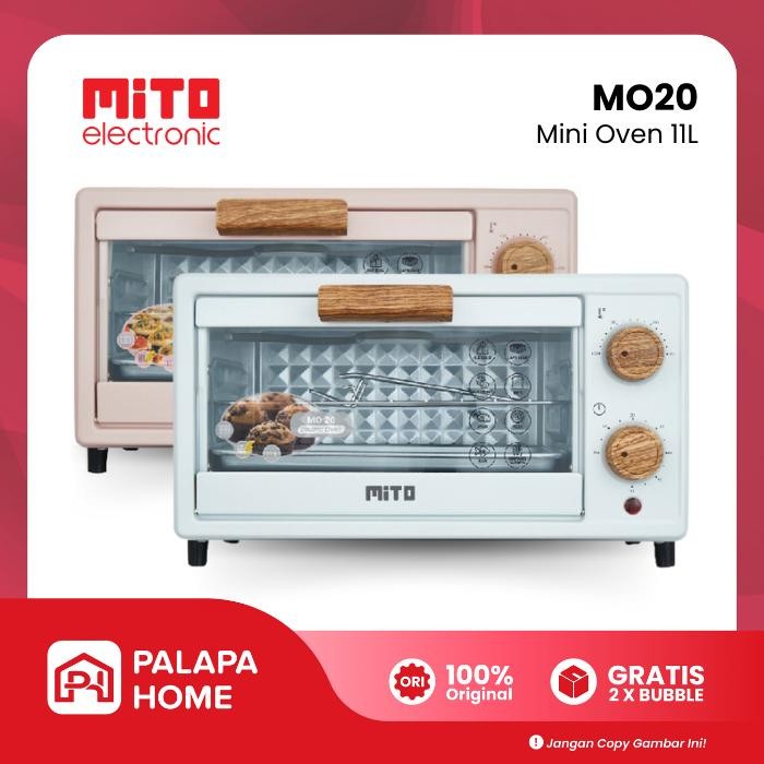 HOT SALE MITO Oven Listrik Mini MO20 MO 20 Electric Low Watt Kecil Mitochiba Loyang Stainless