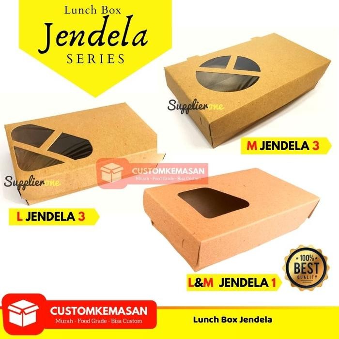 Lunch Box Jendela / Lunch Box Paper / Paper Lunch Box / Lunch Box Laminasi / Kemasan Makanan / Lunch
