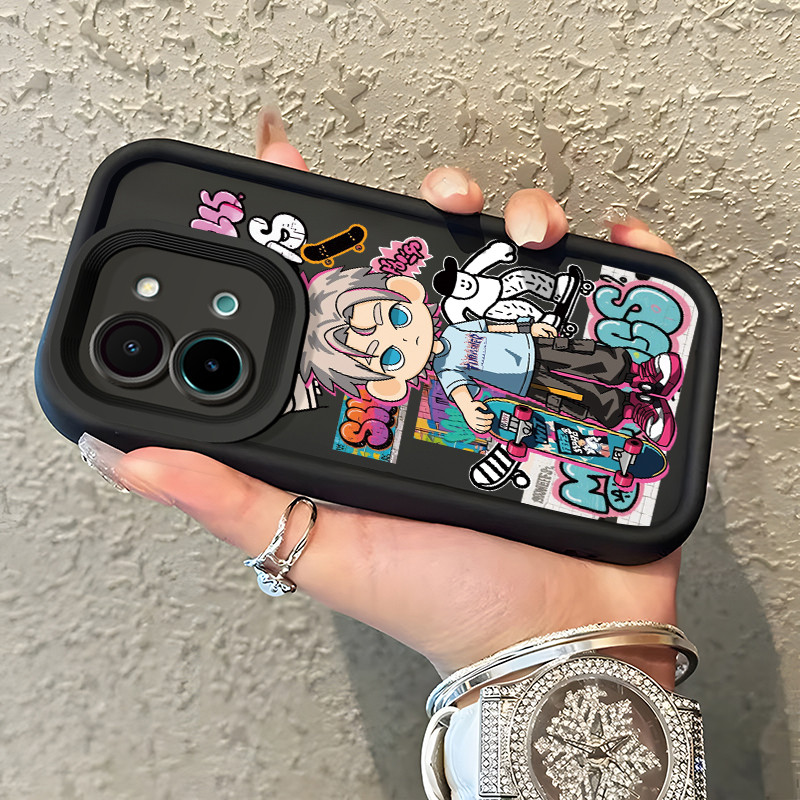 Casing Hp Untuk VIVO Y28 2024 Case Kesing HP Casing Anime anak laki-laki sampul pelindung silikon So