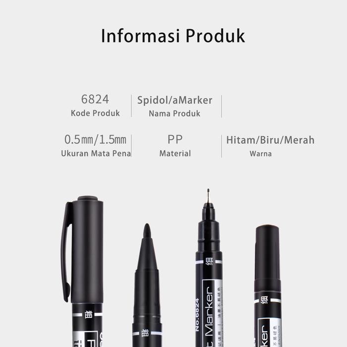 

Deli Spidol Double Tip Ujung Pena Ganda ukuran 0,5/1mm12pcs/Kotak 6824