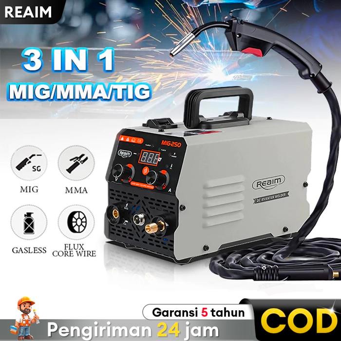 REAIM MIG-200 Mesin Las Inverter Mesin las Mesin trafo las /welding MIG 120A 600 watt Mesin Las