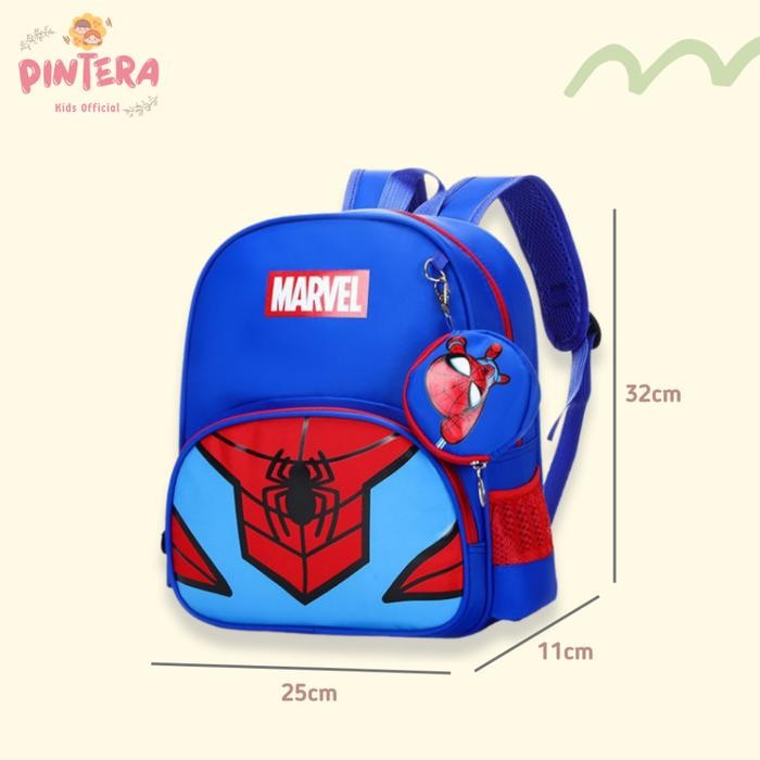 

Pintera Tas Sekolah Anak Laki Laki PAUD TK Ransel Fashion Spiderman Iron Man Marvel