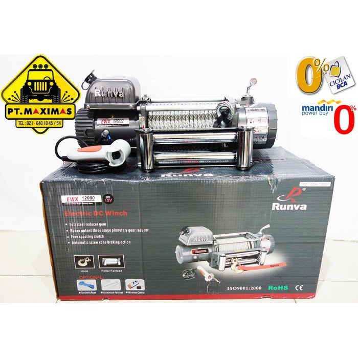 Laris Runva Electric Winch Ewx-12000 24 Volt Kapasitas 5,4 Ton