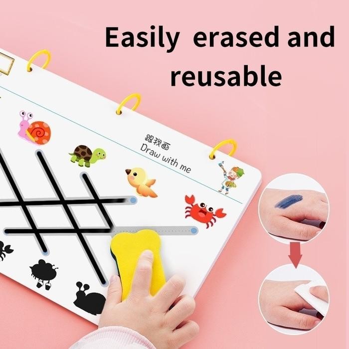 

Goodbata 50/64/136 Page Magical Tracing Workbook ReusableDot To Dot Wipe And Clean Book Dapat