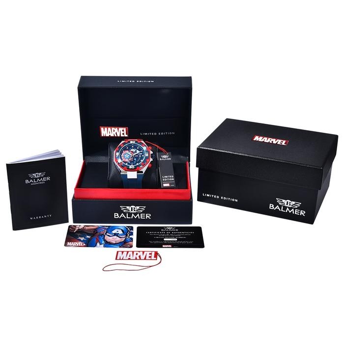 Jam Tangan Balmer B-8821Mc Captain America Limited Edition Free Strap Garansi 2 Tahun