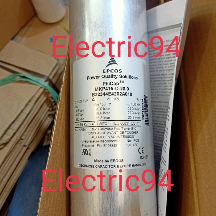 Capasitor 20kvar epcos 3 phase 415v MKP415-D-20