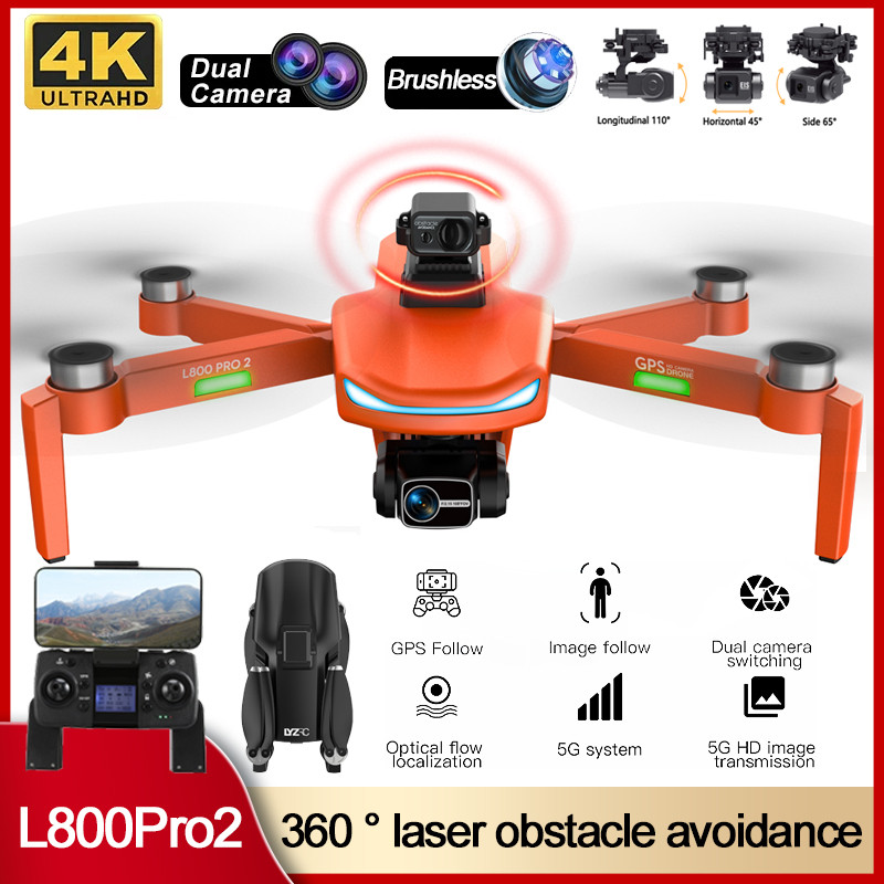 L800 Pro2 Drone Brushless Motor GPS Return Drone 4K HD Dual Camera 360 Laser Obstacle Avoidance 3