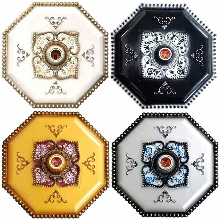 Ornamen Plafon / Ceiling Ornamen PVC Fitting Lampu 30 cm x 30 cm