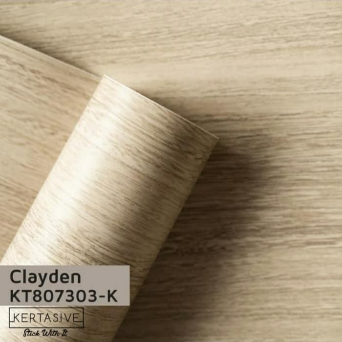 Kertasive motif kayu Deco PVC sheet sticker pelapis Clayden
