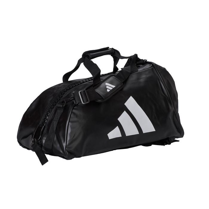 (Allthebest) Adidas New Tas Training 2 in 1 Black White - Tas Badminton, Karate, Taekwondo, Gym,
