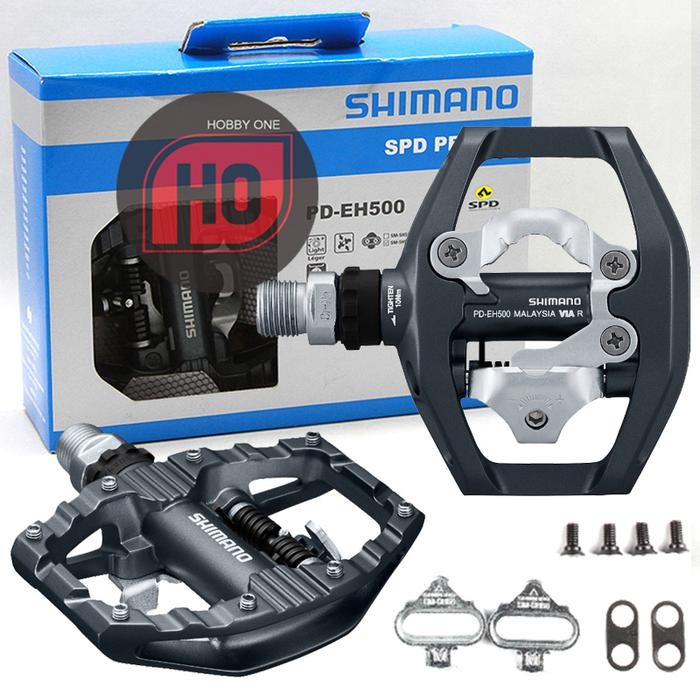 (Allthebest) Shimano SPD Pedal PD-EH500 - Pedal Cleat MTB dan Flat Pedal