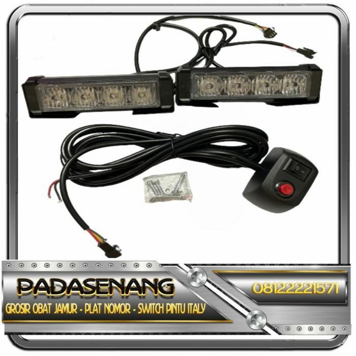 Lampu Led Strobo Polisi/Strobo Set/Strobo 4 Titik/Strobo Motor Mobil+.