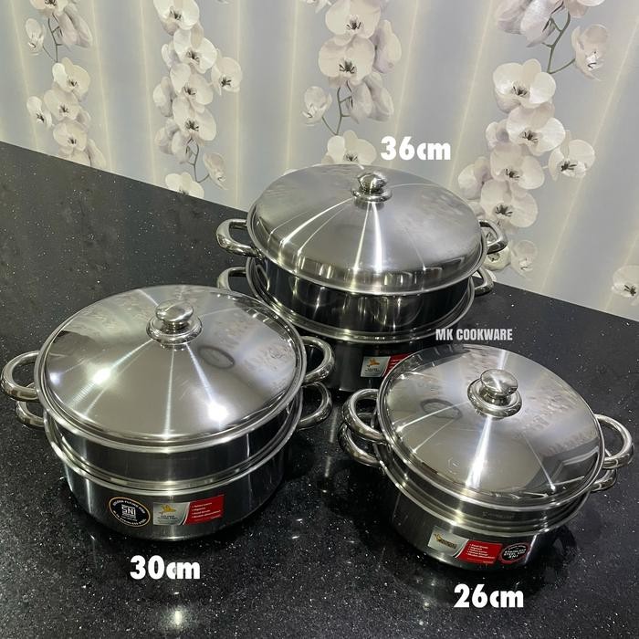 Golden Flying Fish - Steamer Set 2 Susun 26cm Panci Kukusan Stainless