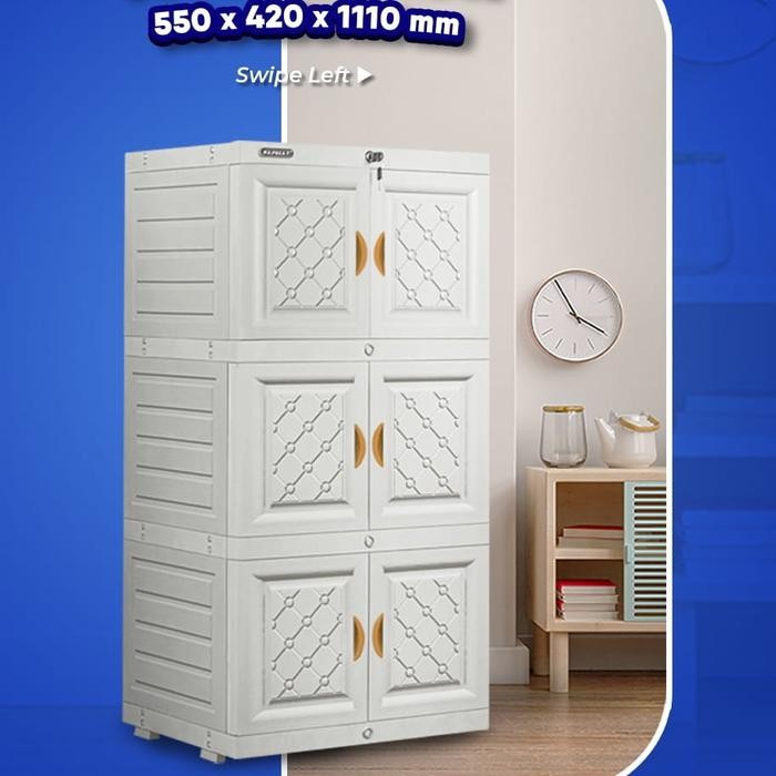 lemari plastik napolly 3 susun kunci Furniture
