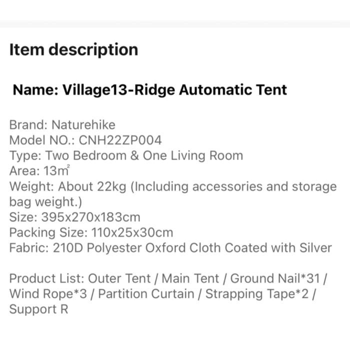 (Allthebest) Naturehike Tenda Village 13