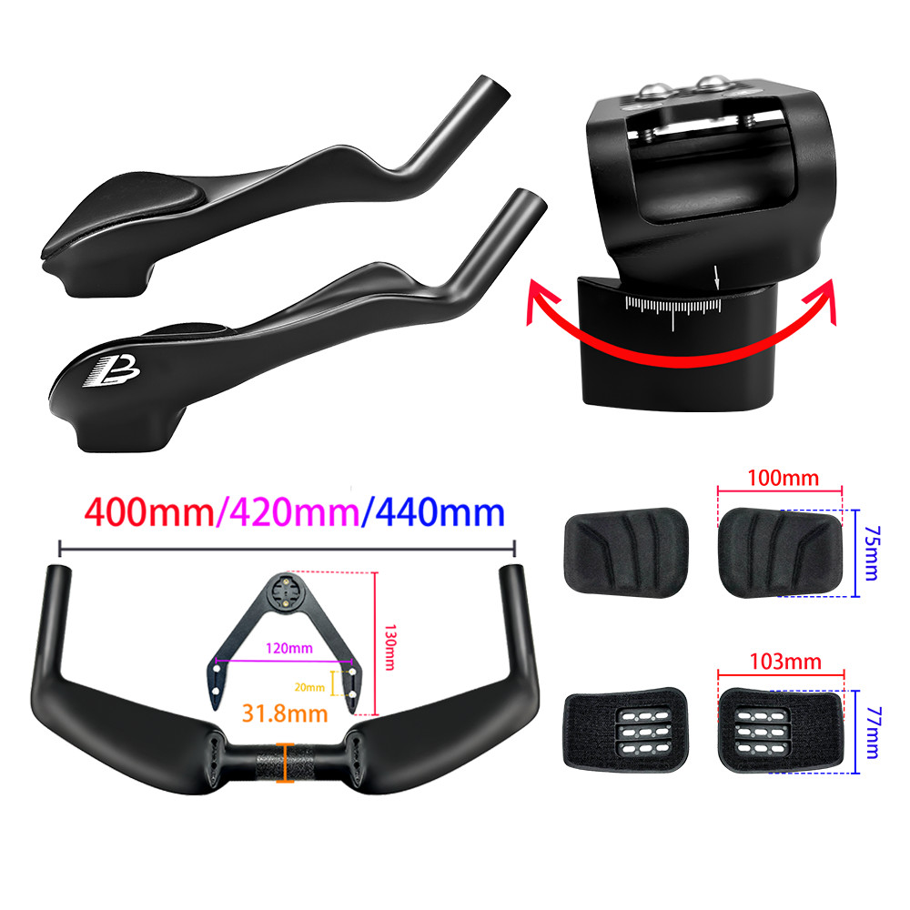 Balugoe Carbon Bicycle Rest Tt Handlebar Bike Handle Extension, Triathlon Time Trial, Cycling Parts,