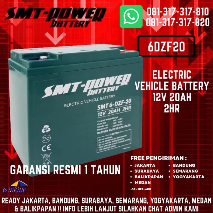 Aki Kering Smt Power 12V 20Ah - Baterai Motor / Scooter Listrik Gratis Ongkir