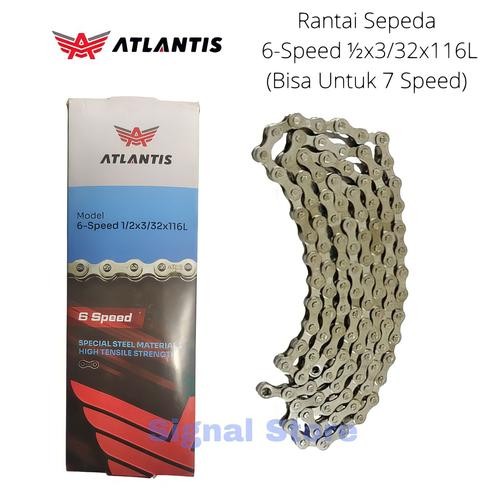 Rantai Sepeda 6-Speed Bisa 7-Speed Rante Sepeda Untuk Semua Jenis, warna Abu Outdoor