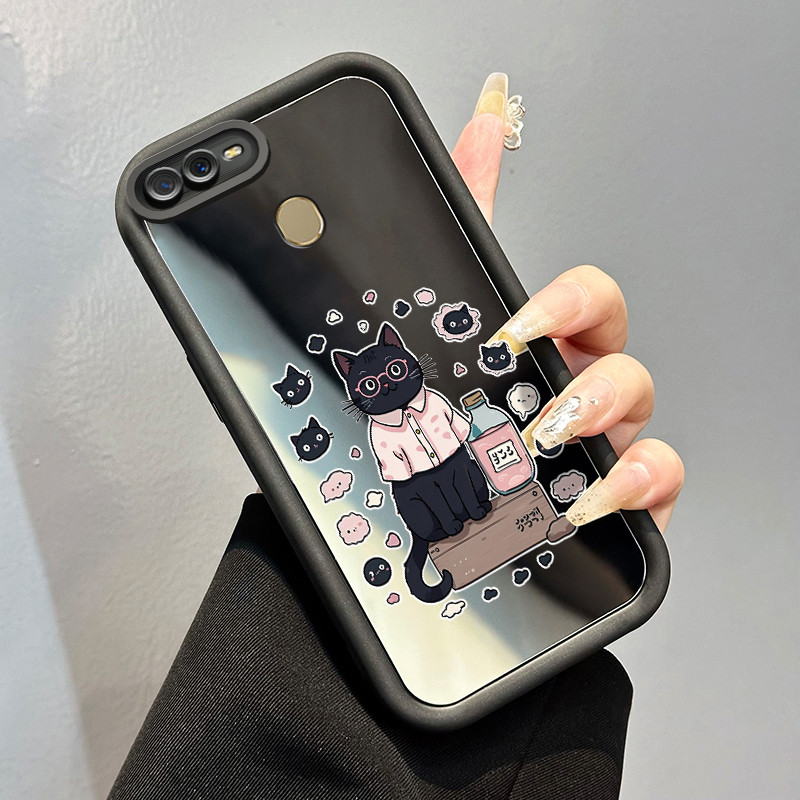 Casing Hp OPPO A7 OPPO A5s OPPO A12 OPPO A12S A11k Case Softcase Kesing Pengetahuan Kucing Hitam pon
