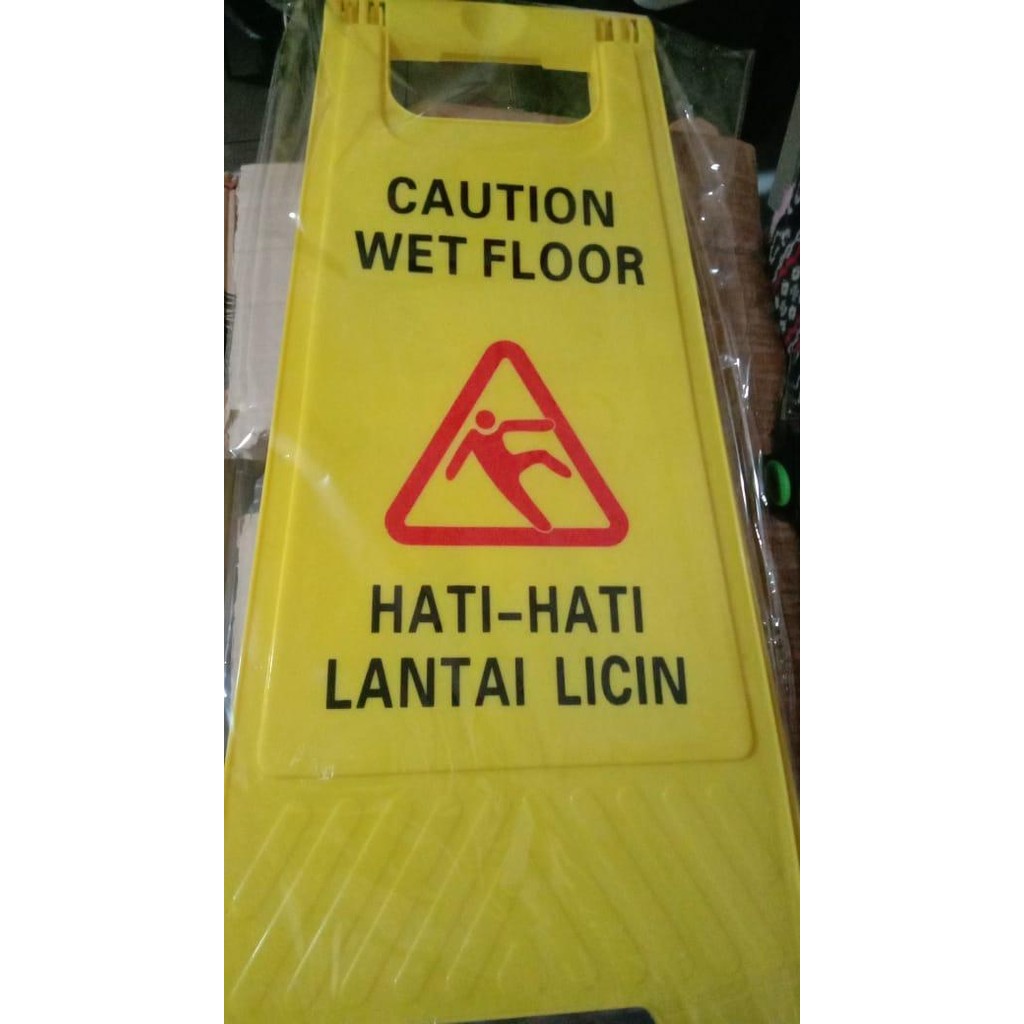 Caution Papan Peringatan Hati Hati Lantai Licin Caution Wet Floor