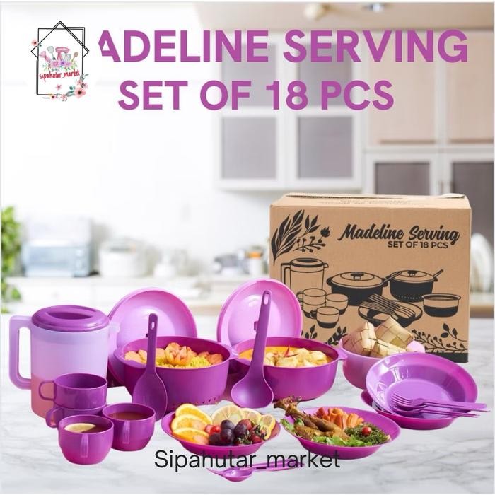 PRASMANAN SET MADELINE SERVING SET 18pcs PRASMANAN SET PLASTIK BAHAN TEBAL