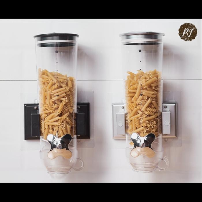 Single Wall Mounted Cereal Dispenser / Tempat Biji Kopi Gantung Tembok
