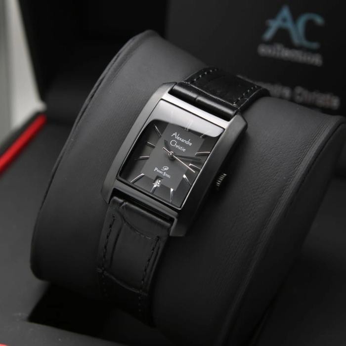 JAM TANGAN WANITA ALEXANDER CRISTIE AC1019 LEATHER FULL BLACK
