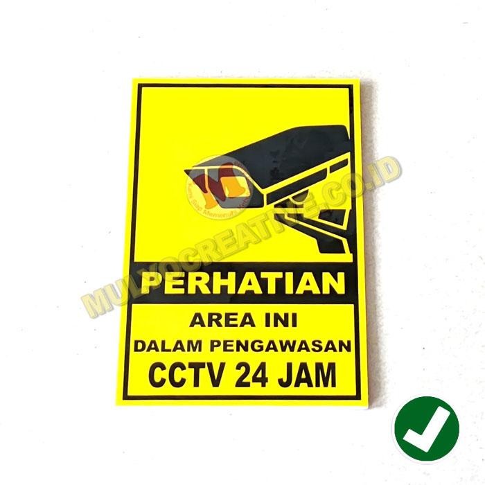

Papan Peringatan Papan Tulisan Area CCTV Bahan Akrilik PREMIUM