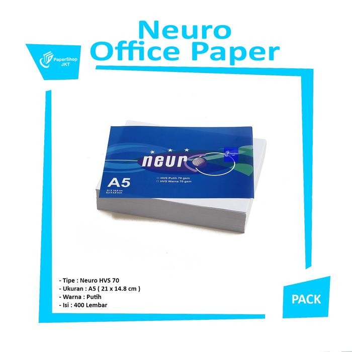

Kertas A5 Hvs Putih 70Gr Neuro ( A4 / 2 ) Perpack