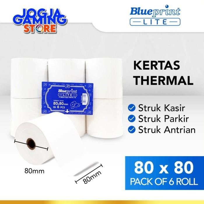 

Kertas Thermal Kasir Blueprint Lite 80X80P 80X80 P - 1 Pack 6 Roll