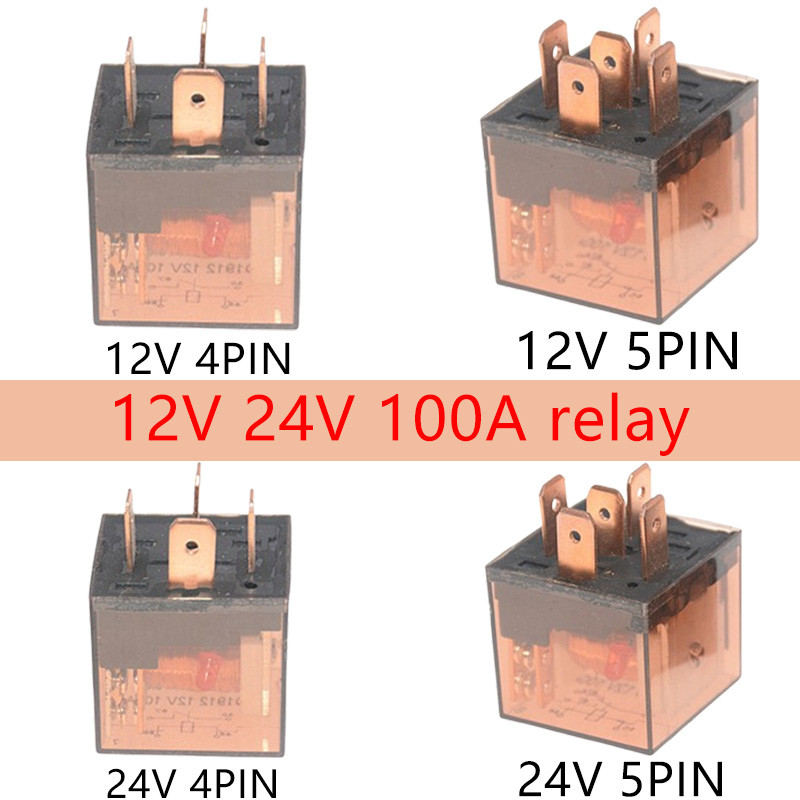 DC 24V 12V Automotive Relay 100A 4PIN 5Pin SPDT High Capacity Switching Car Control Device Car Relay