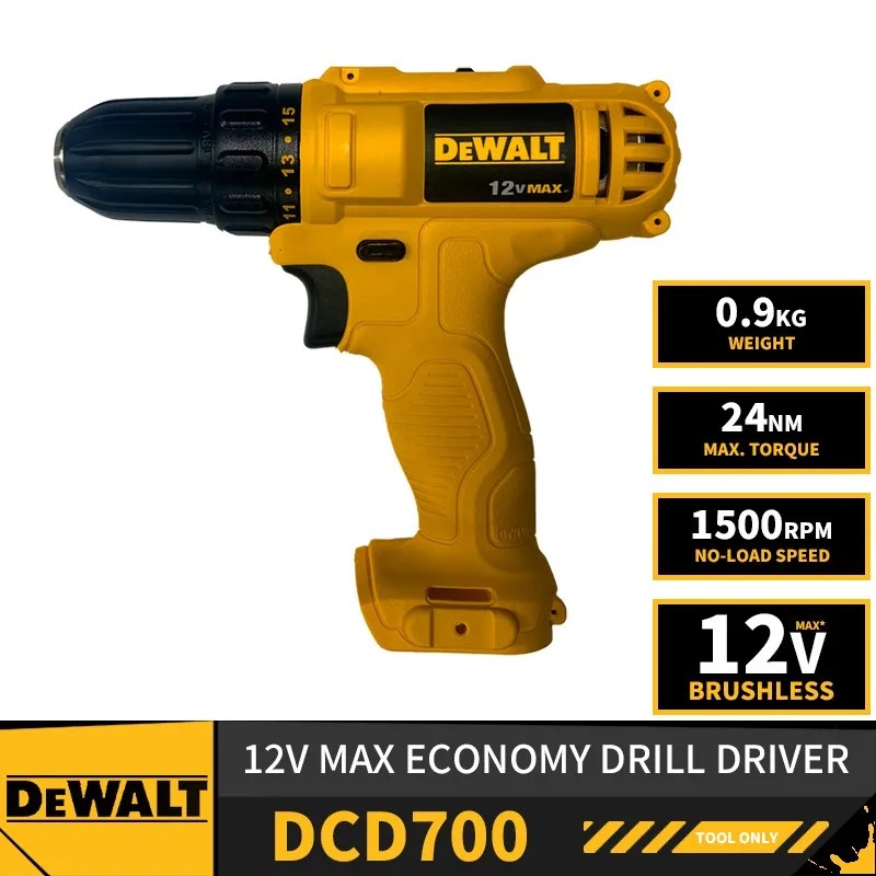 DEWALT DCD700 Economy Cordless Drill Driver 12V Lithium Power Tools