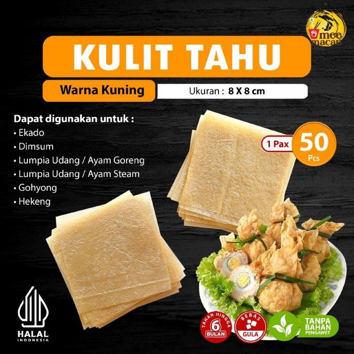

Ready Kulit Tahu Kotak 50 Lembar 8X8Cm Untuk Dimsum Lumpia Ekado Kekian Gohyong Hekeng Halal Merk
