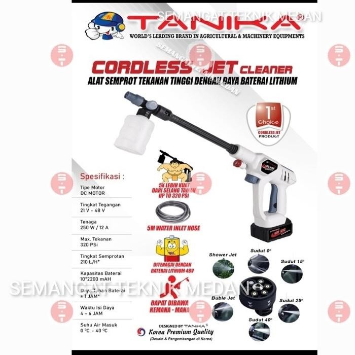 Mesin Cordless Cuci Motor Mobil Jet Cleaner Baterai Set 48V Tanika