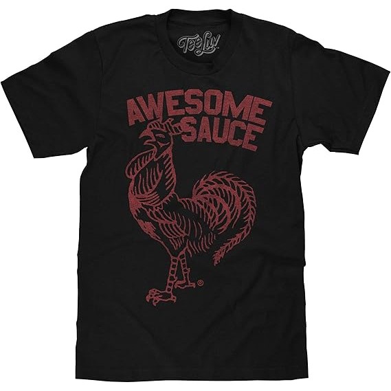 Kemeja Pria Sriracha Awesome Sauce Kaos Ayam Sriracha yang Pudar