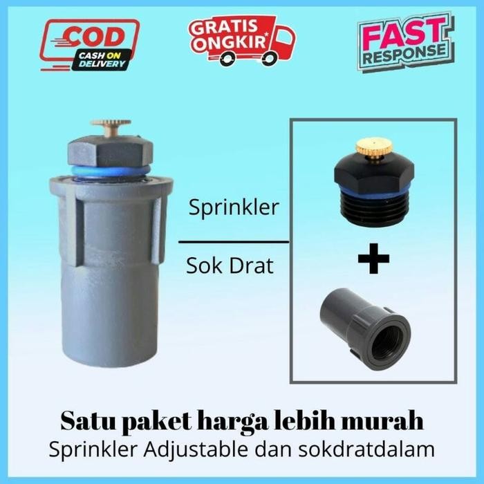 [Expert] Sprinkler Adjustable Sprinkler Taman Sistem irigasi Pertanian + Sok Drat Dalam
