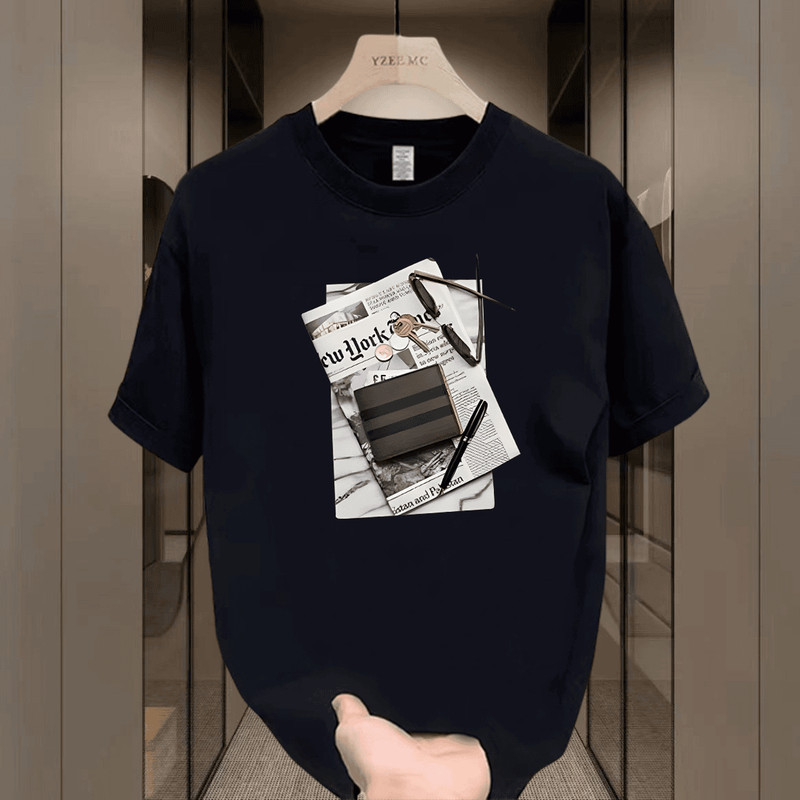 【COD】100% katun Outlets Dolar Amerika Desain Premium Logo Heavyweight Kaos Fit T Shirt Pria Wanita G