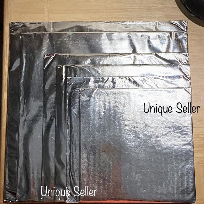 [Expert] Alas Kue Tart KOTAK SILVER Uk 18 20 22 24 25 26 28 30 / Tatakan Kue Tart KOTAK SILVER uk