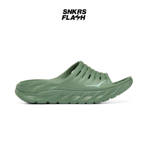 HOKA ONE ONE Recovery Slide Loden Frost Smoke Green Sandal Pria - 1134527LFSG - Size 46.7