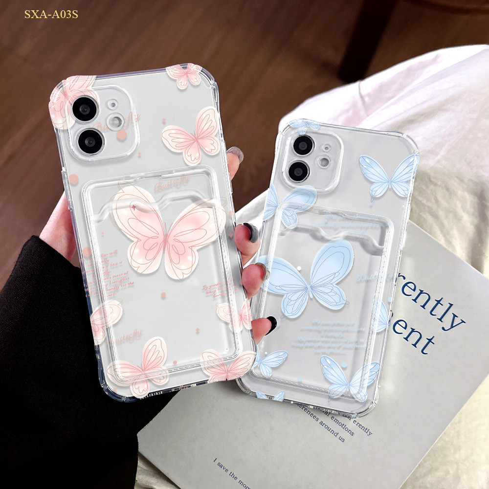 Casing Hp Clear Card Holder For Samsung Galaxy A14 A13 A12 A10S A06 A05S A05 A04 A04E A03 A03S A02S 